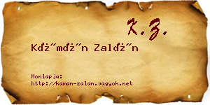 Kámán Zalán névjegykártya
