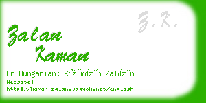 zalan kaman business card